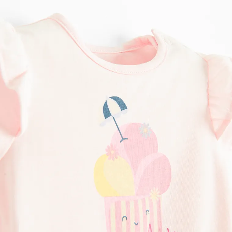 Cool Club, Body dziewczęce z krótkim rękawem, różowe