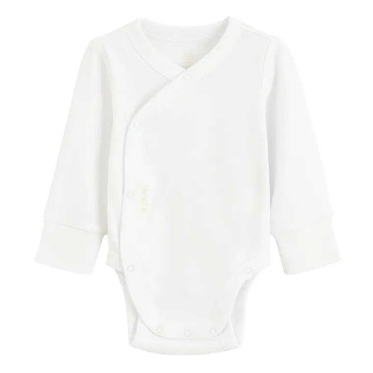 Cool Club, Body niemowlęce z długim rękawem, bawełna organiczna, białe, zestaw, 2 szt.