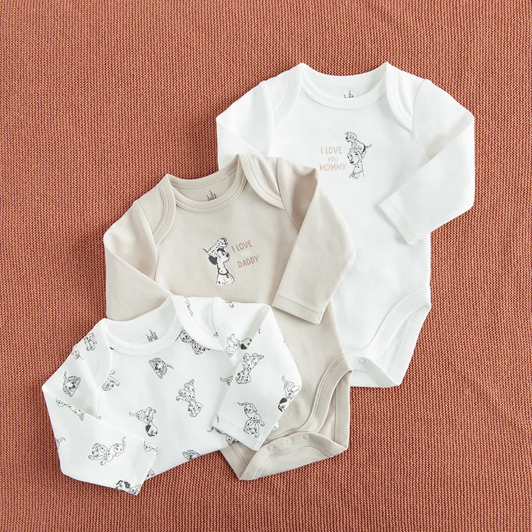 Cool Club, Body niemowlęce z długim rękawem, mix, 101 Dalmatyńczyków, zestaw, 3 szt.