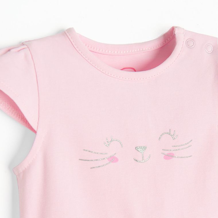 Cool Club, Body sukienka dziewczęce z krótkim rękawem, różowe