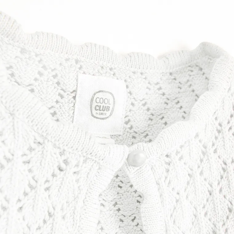 Cool Club, Bolerko dziewczęce, ażurowe, białe