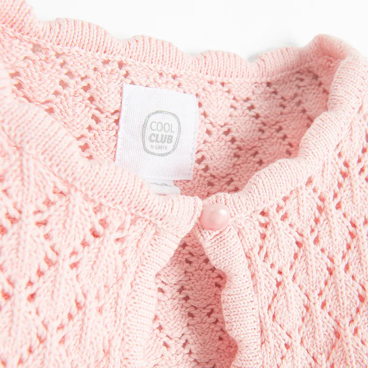 Cool Club, Bolerko dziewczęce, ażurowe, różowe
