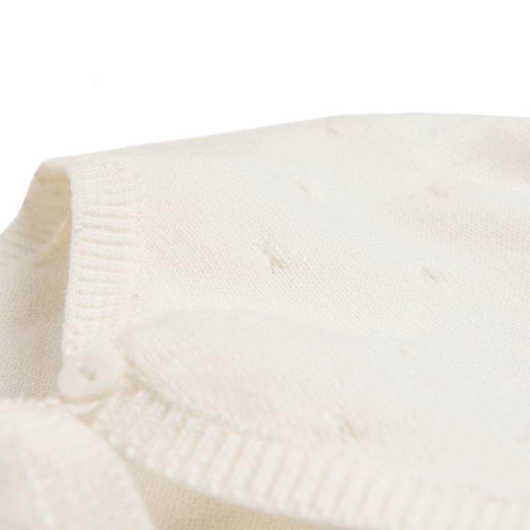 Cool Club, Bolerko dziewczęce, ażurowy wzór, ecru