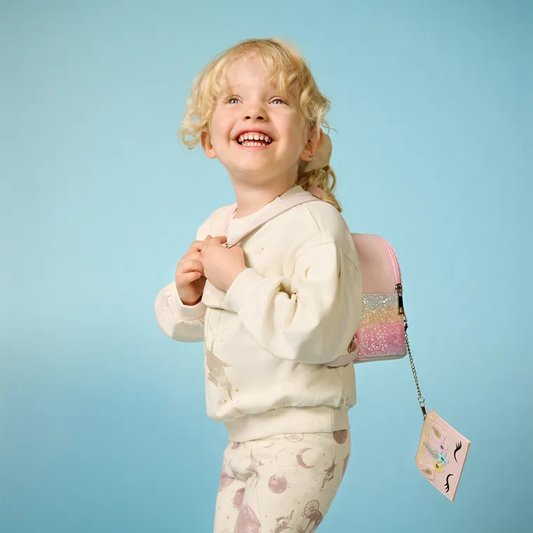 Cool Club, brokatowy mini plecak z portfelikiem