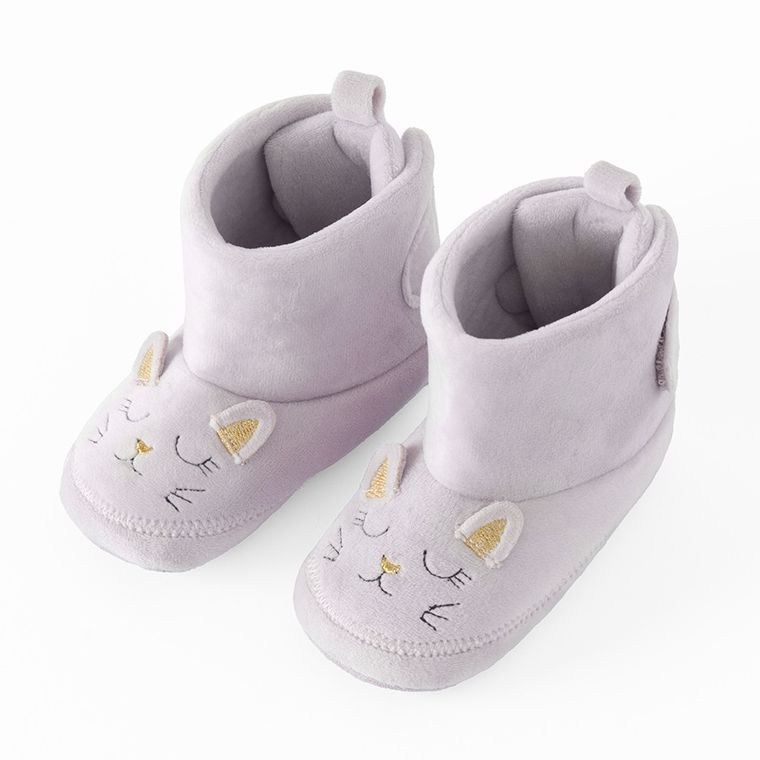 Cool Club, Buciki niechodki dziewczęce, welurowe, jasnofioletowe