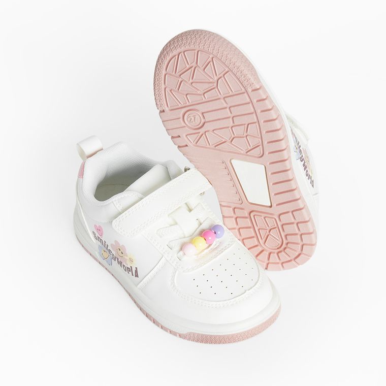 Cool Club, Buty sportowe dziewczęce, białe, SmileyWorld