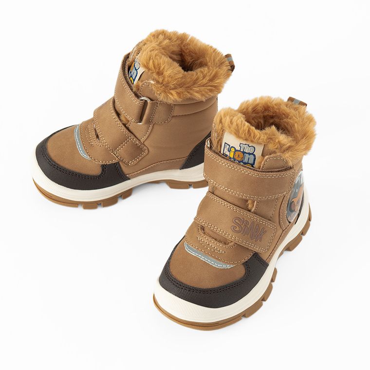 Cool Club, Buty zimowe chłopięce, brązowe, ocieplane, Król Lew