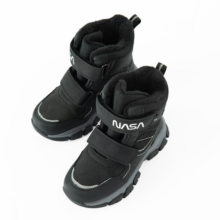 Cool Club, Buty zimowe chłopięce, czarne, ocieplane, NASA