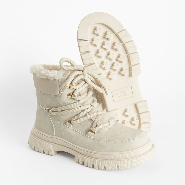 Cool Club, Buty zimowe dziewczęce, ocieplane, beżowe