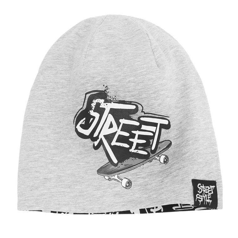 Cool Club, Czapka chłopięca, dwustronna, czarno-szara