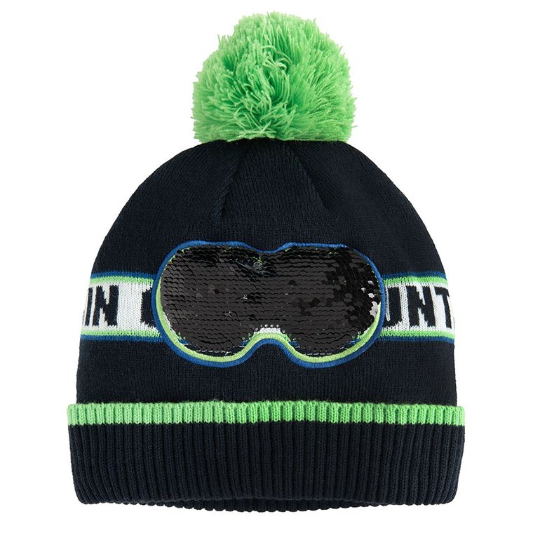 Cool Club, Czapka chłopięca z pomponem, granatowa