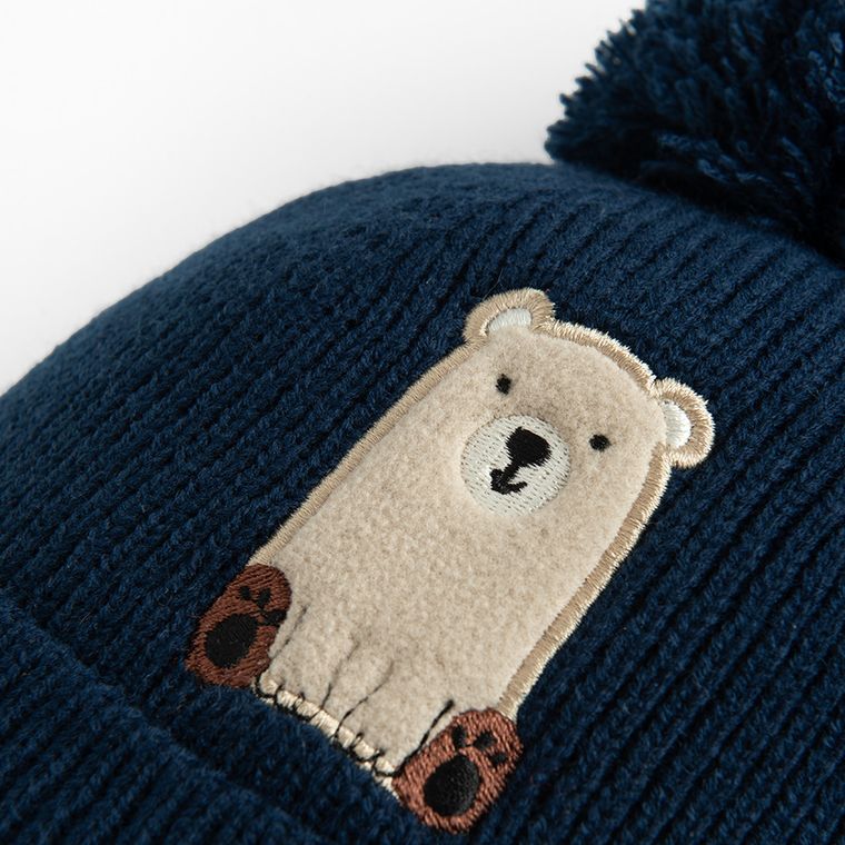 Cool Club, Czapka chłopięca z pomponem, niebieska