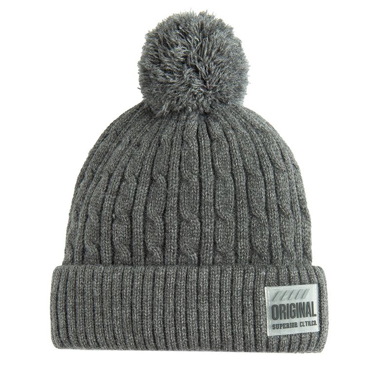 Cool Club, Czapka chłopięca z pomponem, szara