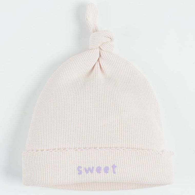 Cool Club, Czapka dziewczęca, ecru, różowa, zestaw, 2 szt.