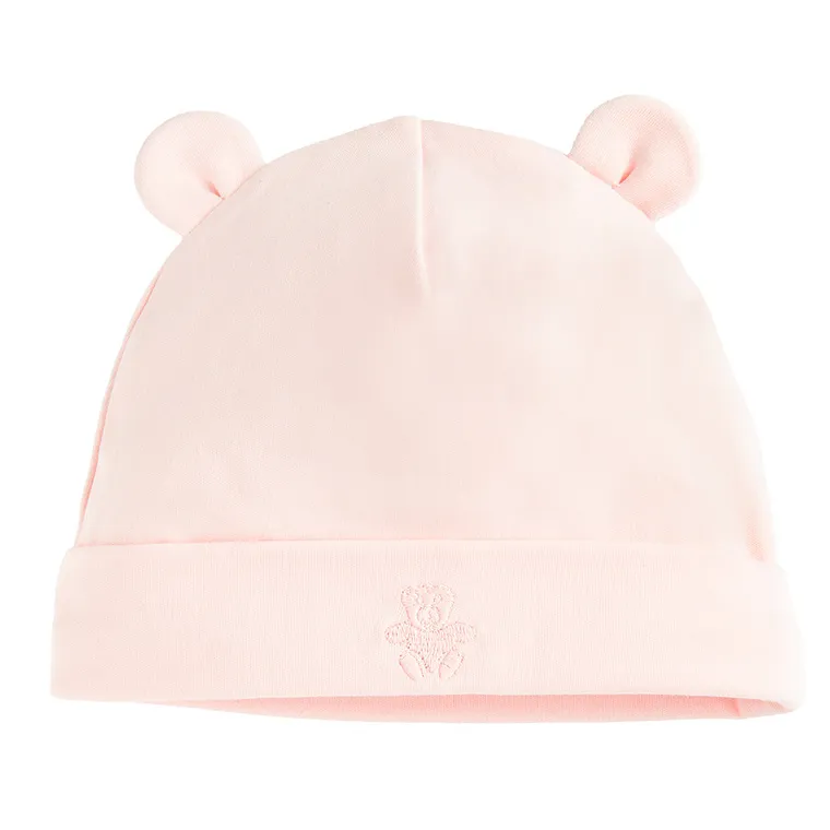 Cool Club, Czapka dziewczęca, jasnoróżowa, biała, zestaw, 2 szt.