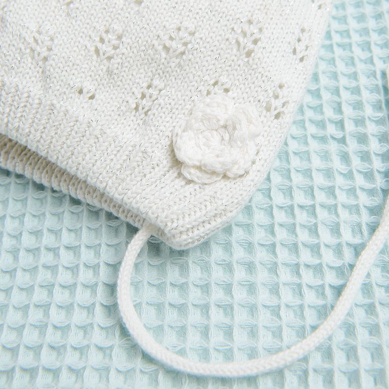 Cool Club, Czapka dziewczęca, wiązana, ecru