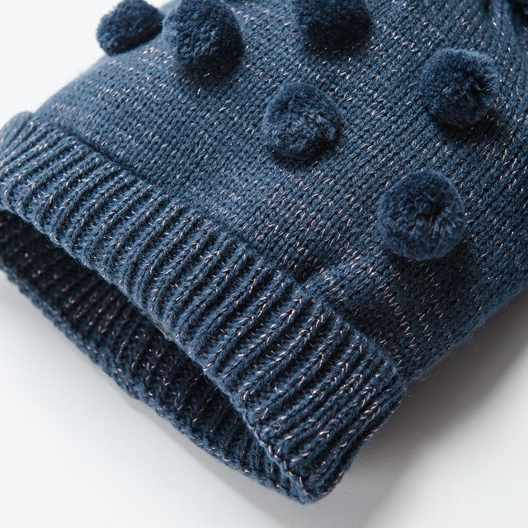 Cool Club, Czapka dziewczęca z pomponem, granatowa