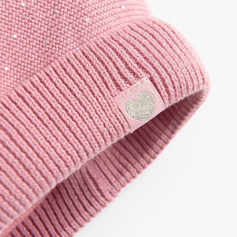 Cool Club, Czapka dziewczęca z pomponem, różowa