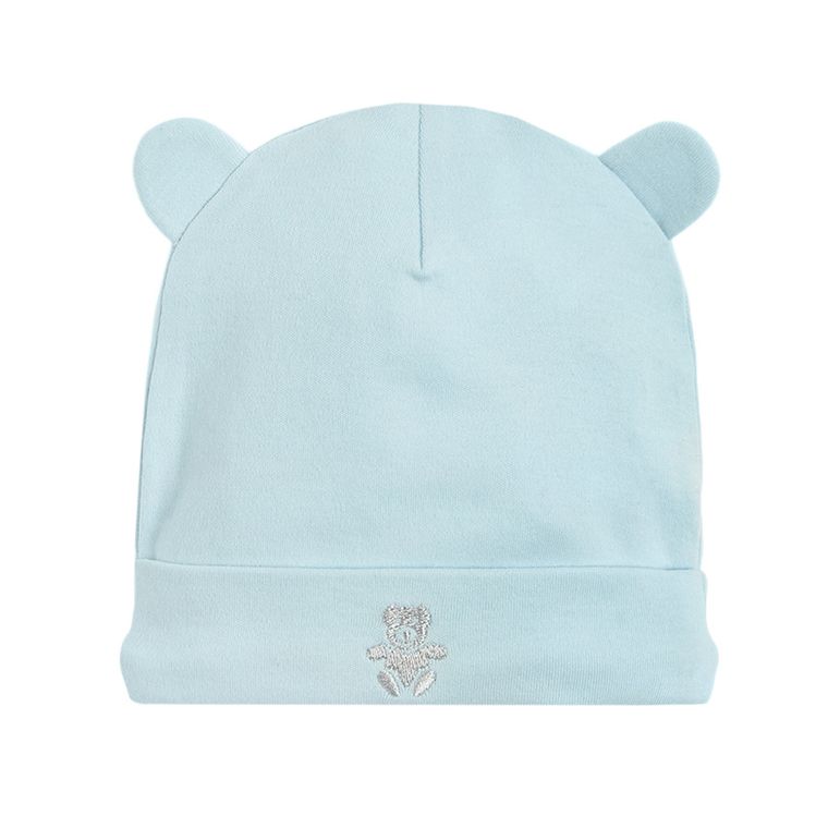 Cool Club, Czapka niemowlęca, bawełna organiczna, biała, niebieska, zestaw, 2 szt.