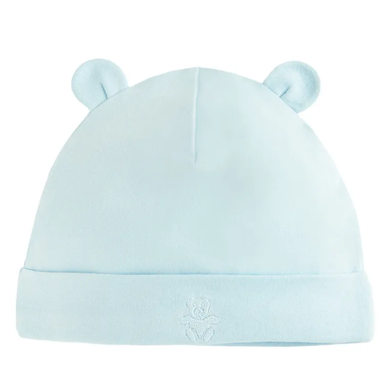 Cool Club, Czapka niemowlęca, jasnoniebieska, biała, zestaw, 2 szt.