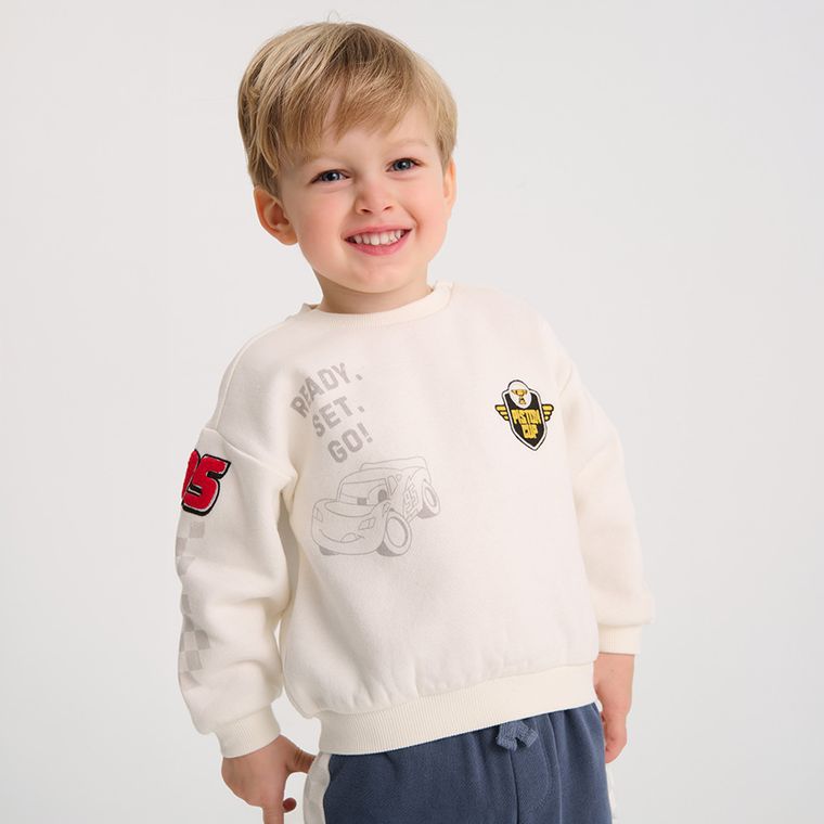 Cool Club, Dres chłopięcy, biało-niebieski, Auta