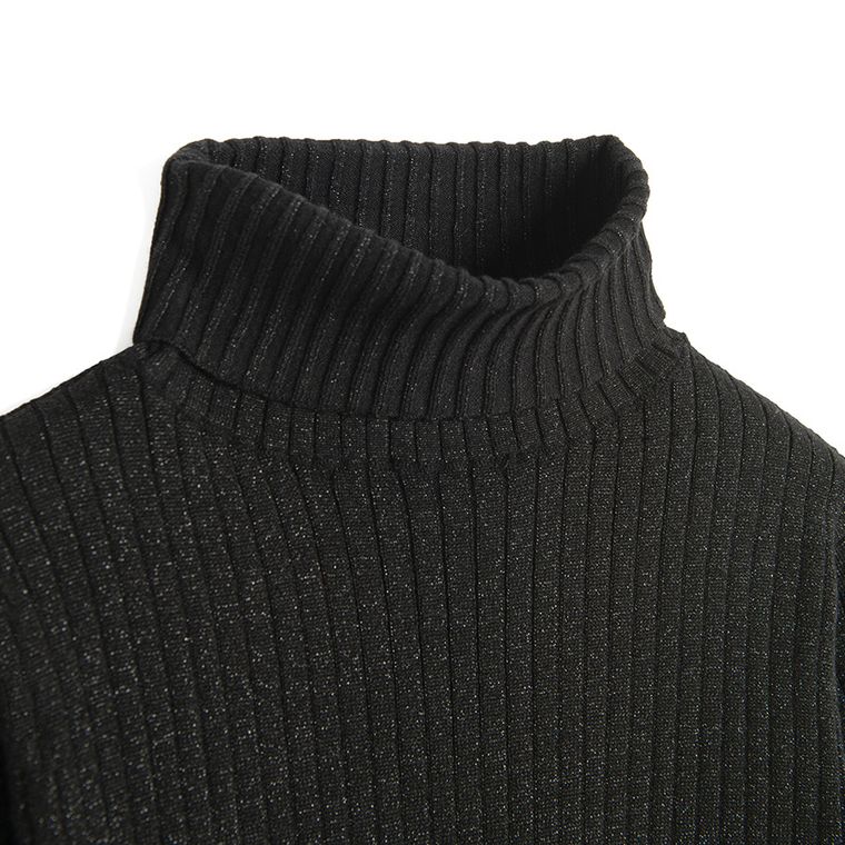 Cool Club, Golf dziewczęcy, prążkowany, czarny