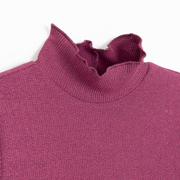 Cool Club, Golf dziewczęcy, prążkowany, różowy