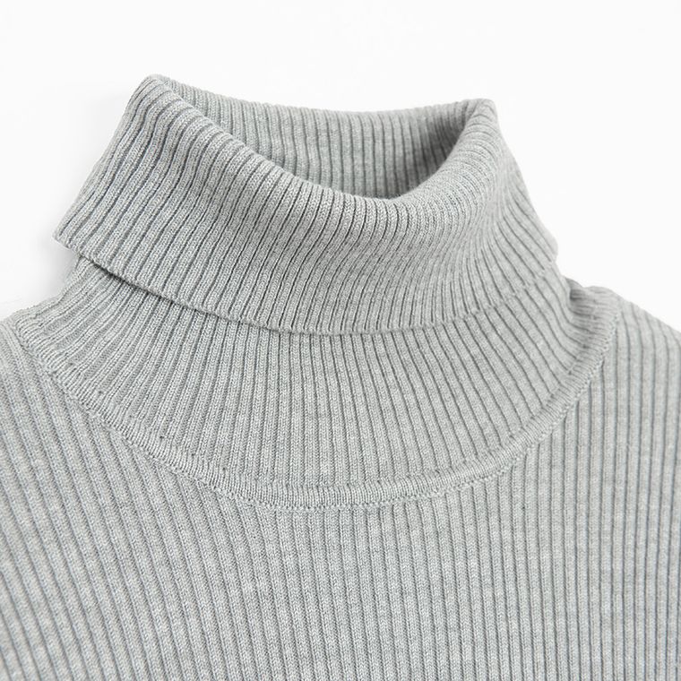 Cool Club, Golf dziewczęcy, prążkowany, szary