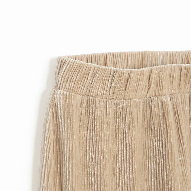 Cool Club, Jegginsy dziewczęce, flare, welurowe, beżowe