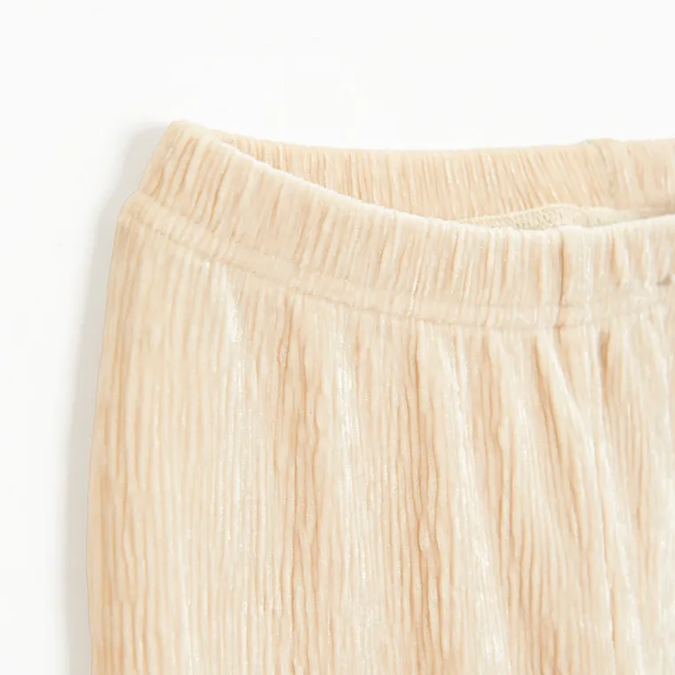 Cool Club, Jegginsy dziewczęce, flare, welurowe, beżowe