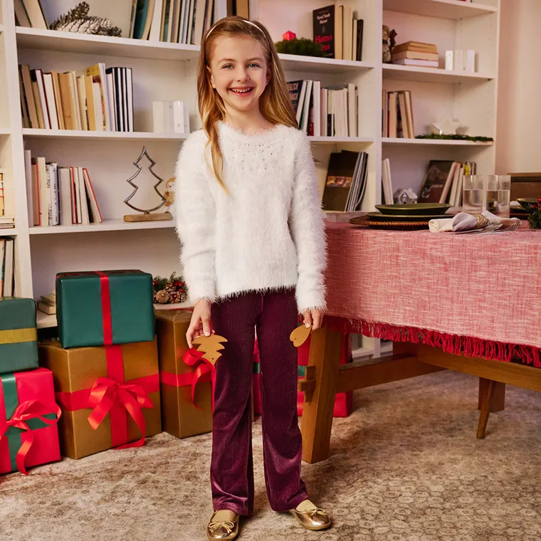 Cool Club, Jegginsy dziewczęce, flare, welurowe, ciemnofioletowe