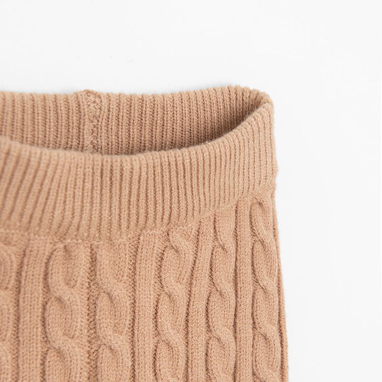 Cool Club, Jegginsy dziewczęce, sweterkowe, brązowe