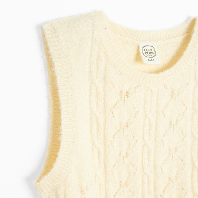 Cool Club, Kamizelka dziewczęca, ecru