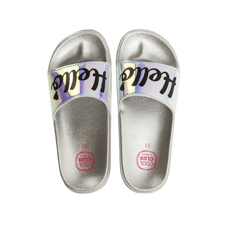 Cool Club, Klapki dziewczęce, srebrne, Hello