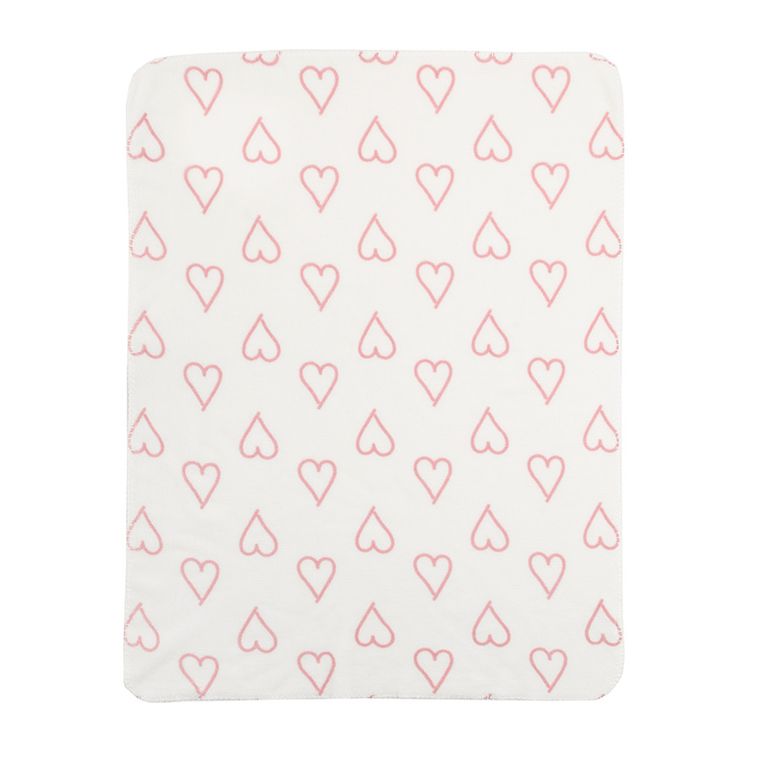 Cool Club, Koc niemowlęcy, biały, serca, 100-80 cm