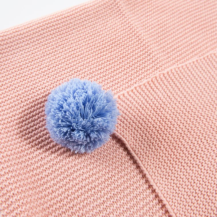 Cool Club, Kocyk dziewczęcy z pomponami, różowy, 100-100 cm