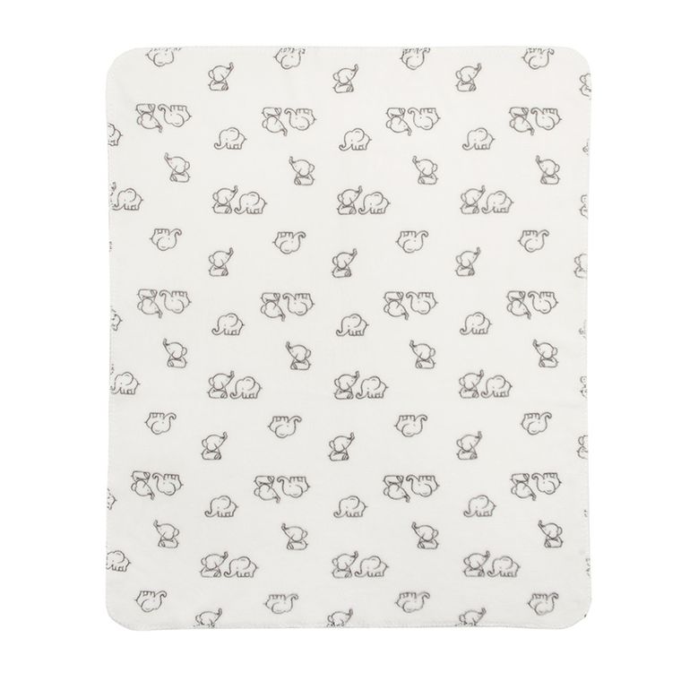 Cool Club, Kocyk niemowlęcy, biały, słoniki, 100-80 cm