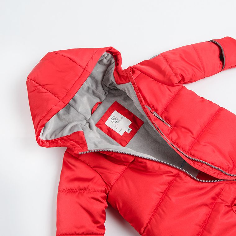Cool Club, Kombinezon chłopięcy z kapturem, czerwony