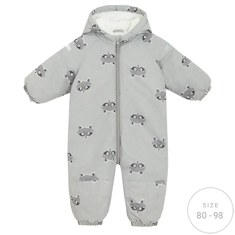 Cool Club, Kombinezon chłopięcy z kapturem, ocieplany, szary
