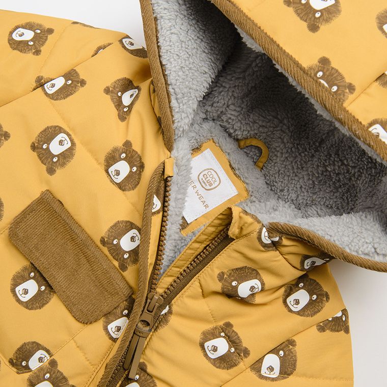 Cool Club, Kombinezon chłopięcy z kapturem, żółty