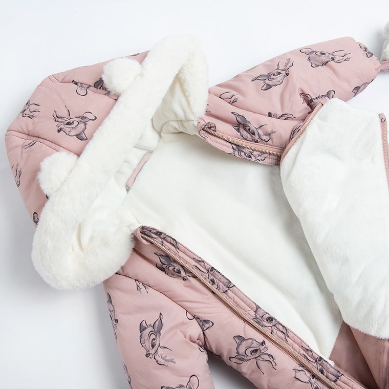 Cool Club, Kombinezon dziewczęcy z kapturem, jasnoróżowy, Bambi