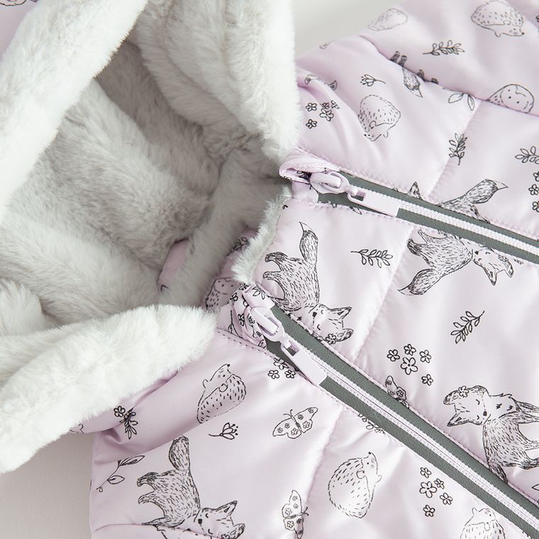 Cool Club, Kombinezon dziewczęcy z kapturem, ocieplany, różowy