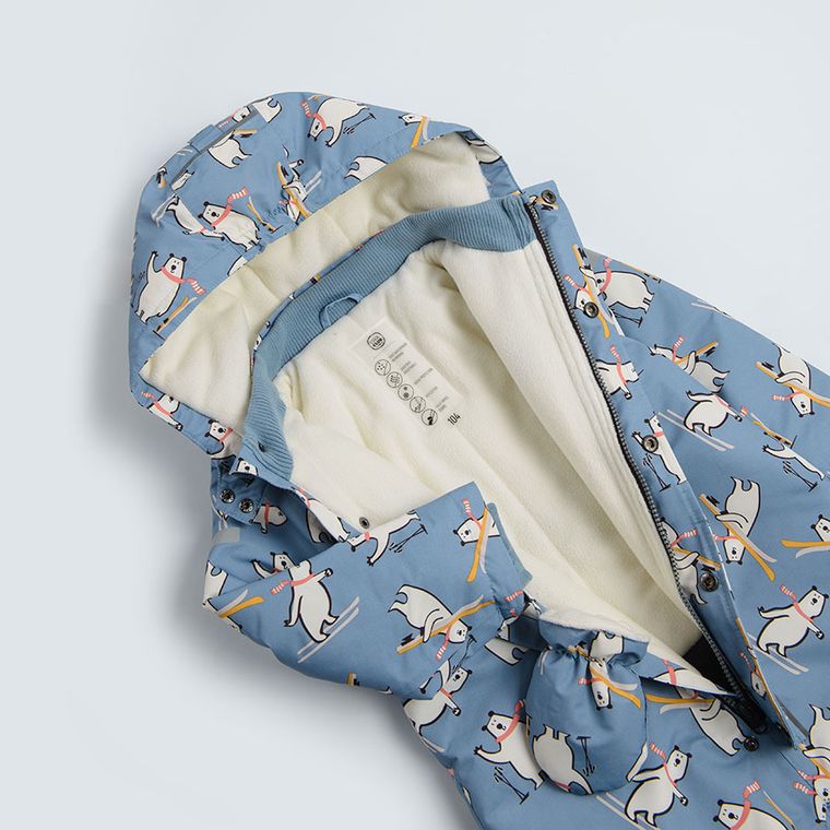 Cool Club, Kombinezon narciarski chłopięcy z kapturem, niebieski, wypełnienie Primaloft