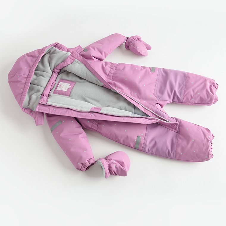 Cool Club, Kombinezon narciarski dziewczęcy z kapturem, ocieplany, różowy
