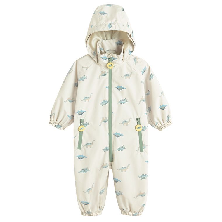 Cool Club, Kombinezon przeciwdeszczowy chłopięcy z kapturem, beżowy