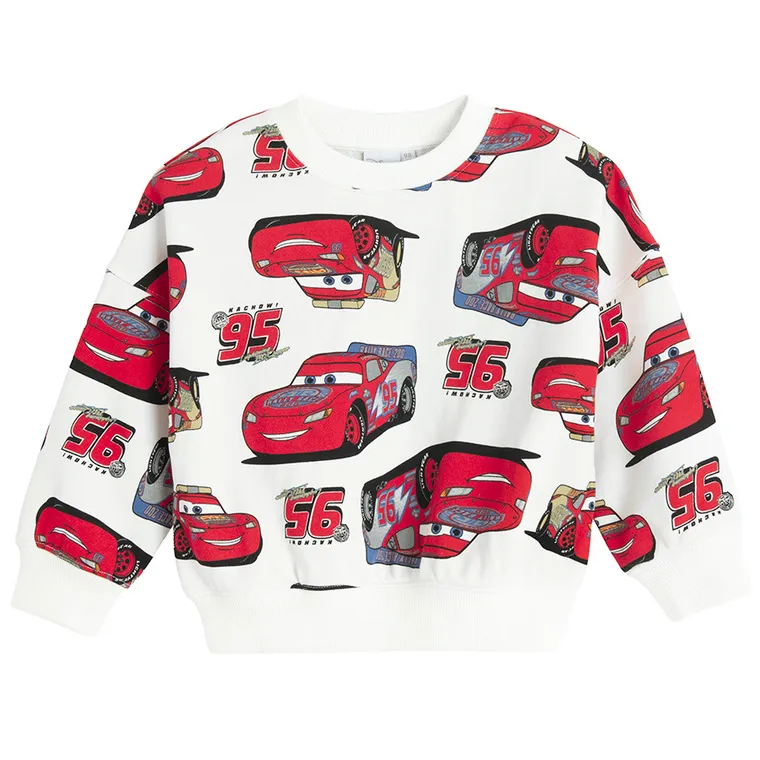 Cool Club, Komplet chłopięcy, Bluza, Szorty, biały, Auta