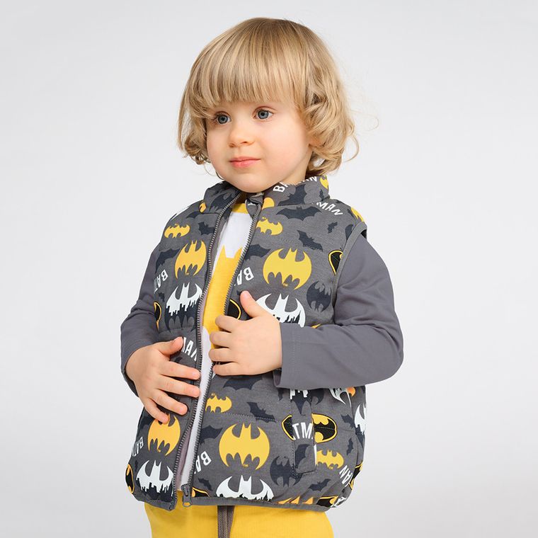 Cool Club, Komplet chłopięcy, Bluzka z długim rękawem, Spodnie dresowe, Bezrękawnik, mix, Batman