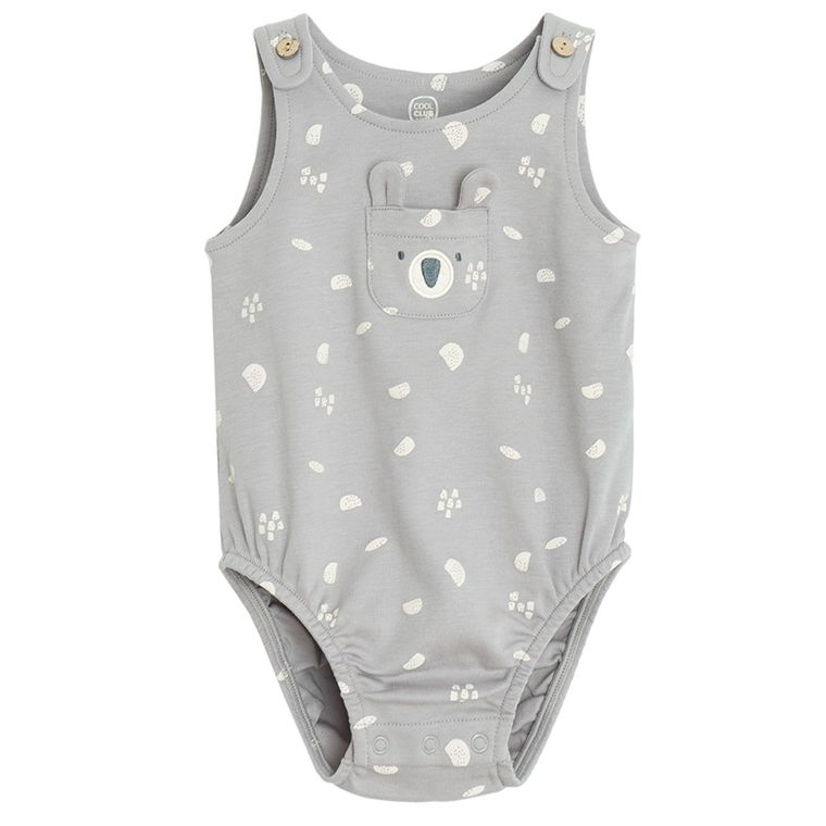 Cool Club, Komplet chłopięcy, Body bez rękawów, Kapelusz, szary