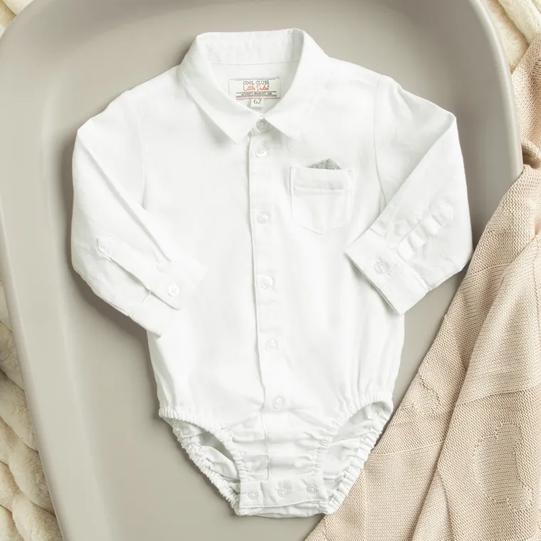 Cool Club, Komplet chłopięcy, Body koszulowe z długim rękawem, Spodnie materiałowe, mix