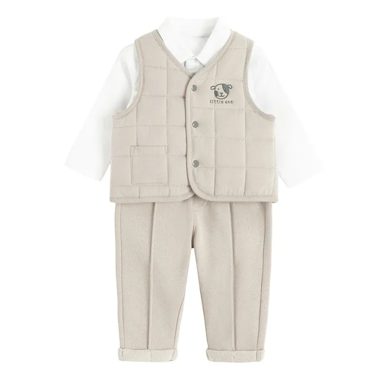 Cool Club, Komplet chłopięcy, Body z długim rękawem, Kamizelka, Spodnie dresowe, mix